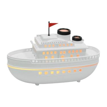 Imagem de XLWLLNJ Umidificador de ar para navios com lâmpada LED, difusor de óleos essenciais para escritório, decoração de quarto, Branco