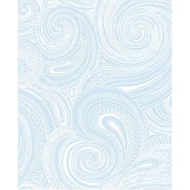 Imagem de Guvana Papel de parede azul e branco de 39,6 cm x 29,6 cm papel de contato divertido papel de parede de contato para destacar e colar moderno DIY papel de parede autoadesivo papel de parede removível para decoração de parede de quarto rolos de vinil