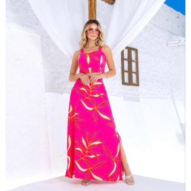 Imagem de Conjunto de saia e cropped alça - Yasmim modas, Rosa estampado, unico