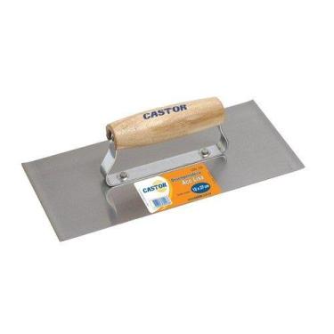 Imagem de Desempenadeira Castor Aço Borda Virada Lisa 12x27cm