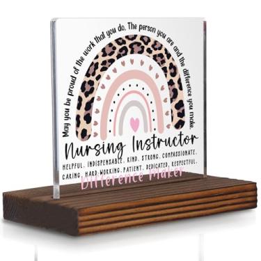 Imagem de Placa de mesa de presente para instrutor de enfermagem, placa de apreciação para enfermeira, educadora, mentora, formatura, agradecimento, decoração de escritório PA108