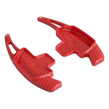 Imagem de HIBEYO Extensor de pá de mudança de carro adequado para Mercedes-Benz A B C E S Class CLA CLS SL SLC GLA GLC GLS G-Class GLB V-Class Vito ABS Plastic Steering Paddle Extension-Pattern Vermelho