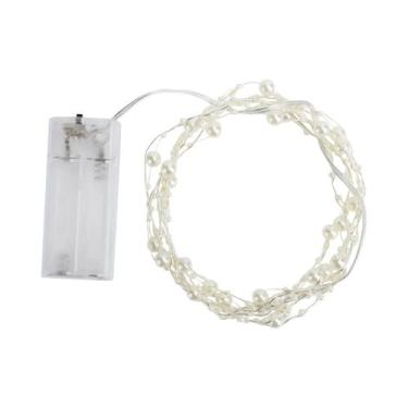 Imagem de Luzes De Corda De Fio De Cobre LED Em Forma De Pérola Alimentadas Por 