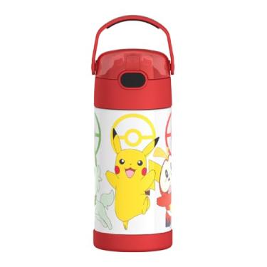 Imagem de Thermos Garrafa infantil Pokemon Funtainer, aço inoxidável, 350 ml, azul