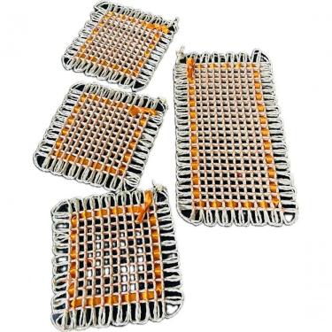 Imagem de Kit 4 Peças Descanso De Panela Esteira Sisal Laranja