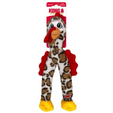 Imagem de Brinquedo Wishbone Assorted Pelúcia Galinha Estampa Onça Com Corda e Apito Para Cachorro Médio