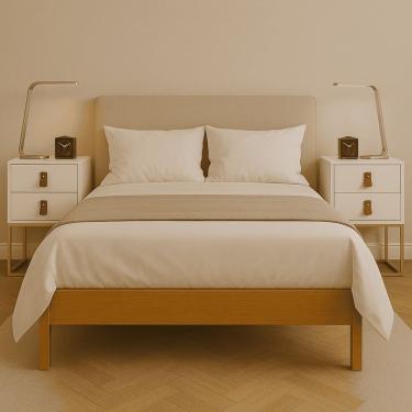 Imagem de Conjunto 2 Mesas De Cabeceira Unic 45 Moderna Base De Ferro Dourada