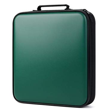 Imagem de TIMCORR Suporte para caixa de CD de armazenamento de DVD: 160 capas de CD com capacidade para disco preto fichário para carro - Caixa organizadora rígida de CD - Carteira grande de DVD para filmes/música/jogo e CD Book portátil