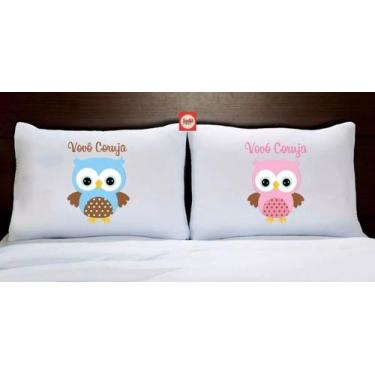 Imagem de Kit Fronha Personalizada Casal Vovô Vovó Coruja - Gama Acessórios