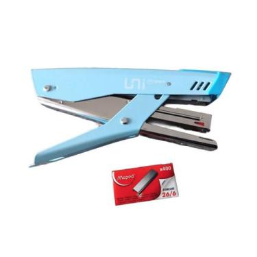 Imagem de Grampeador Alicate Metálico Reforçado + Caixa 400 Grampos  Escritório 