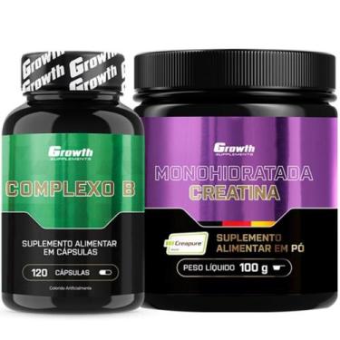 Imagem de Complexo B 120 Caps + Creatina Pura 100g Creapure Growth