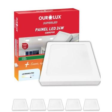 Imagem de 5 Painel Plafon Sobrepor 24W Ourolux Bivolt Cor da Luz Branco Frio 650