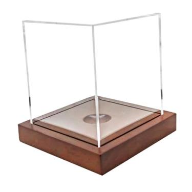 Imagem de menolana Caixa de beisebol transparente, suporte para bola de tênis esportiva, protetor para bola, estojo para exibição de cubo, à prova de poeira