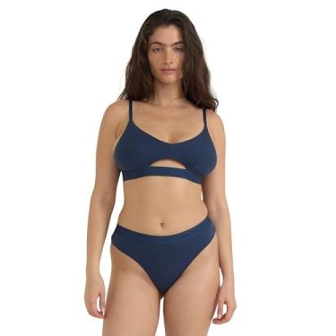 Imagem de Organic Basics Sutiã feminino triangular de toque macio, Azul-escuro, PP