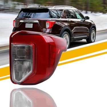 Imagem de Dasbecan Luz traseira direita direita do lado do passageiro compatível com 2020-2024 Ford Explorer halogênio + luz traseira LED substituição # LB5Z13404F FO2801275