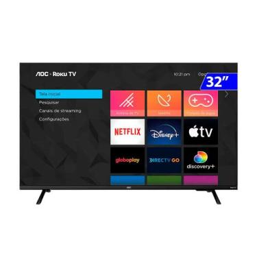 Imagem de Smart Tv Aoc Roku 32 Polegadas Hd 3 Hdmi Usb Wifi Dolby Audio