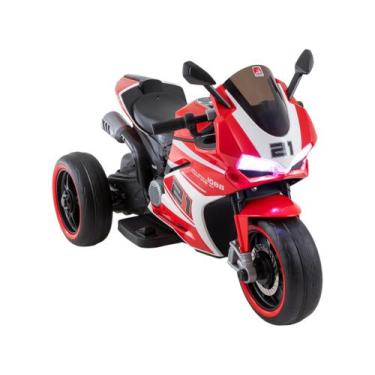 Imagem de Moto Elétrica Infantil 12V Speed GT Bandeirante, Vermelho, Branco