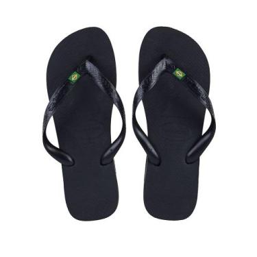 Imagem de Chinelo Adulto Havaianas Brasil Preto - 40000, Preto, 45/46