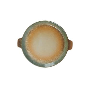 Imagem de Disco binaural requintado de cerâmica retrô simples para uso doméstico chinês - praia de 25.4 cm.