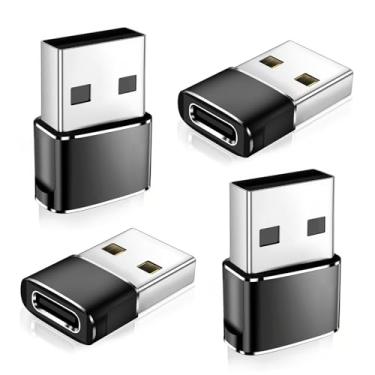 Imagem de Adaptador USB para USB C - Adaptador USB C fêmea para USB macho, cabo carregador tipo C, conversor de energia para iPhone 16, 15, 14, 13 Pro Max, Apple Watch, Airpods, compatível com Nintendo Switch