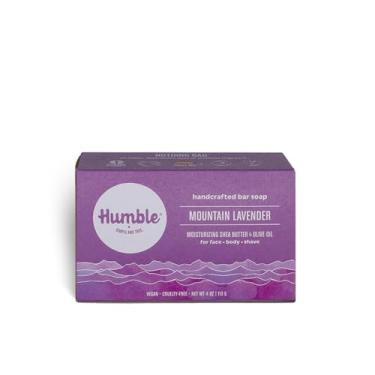 Imagem de Sabonete em barra feito à mão Humble Brands, sabonete orgânico processado a frio, limpador hidratante para rosto e corpo - lavanda da montanha