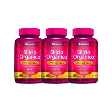 Imagem de Kit 3x Vitamina Silício 100mg 60 cps - HERBAMED