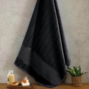 Imagem de Toalha de Lavabo Banheiro Aveludada Toque Macio Felpuda Grossa Dohler (Preto)