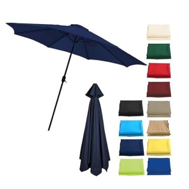 Imagem de Guarda-sol Impermeável UV Para Pátio Cobertura De Substituição Com 6/8 Varetas, Capas De Guarda-sol Suspensas Em Baloiço Pátio E Jardim, Espessas, Para Jardim, Deck (apenas Cobertura)(Dark blue,2.5m/6