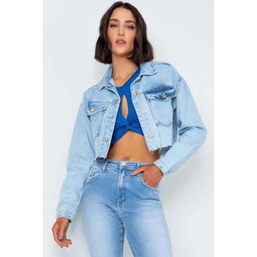Imagem de JAQUETA JEANS TRUCKER CROPPED MANGA LONGA-Feminino