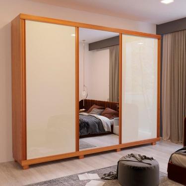 Imagem de Guarda Roupa Anna 3 Portas 4 Gavetas em MDF com Pés Bom Pastor