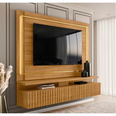 Imagem de Bancada Suspensa Gaia para TV`s até 75 Polegadas com Led 2 Gavetas - Cumaru Madetec