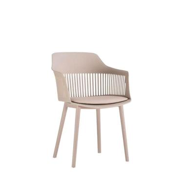 Imagem de Cadeira Montreal Em Polipropileno Com Revestimento Em Couro Nude