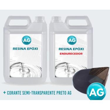 Imagem de Resinas Epóxi 1KG + Corante semi-transparente Preto Ag - Resinas ag