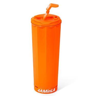 Imagem de Ahape Copo de 590 ml com chifre - o copo perfeito para fãs de esportes - Garrafa de água reutilizável ideal para torcer no dia de jogo, tailgating, celebração. (Laranja)