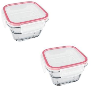 Imagem de Kit 2 Potes Herméticos Quadrado Vidro 500ml Marinex Marmita - Nadir Fi