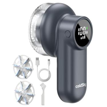 Imagem de coldSky Rechargeable Fabric Shaver, Lint Shaver with Digital Display, Sweater Shaver with 6-Leaf Blades and Safety Lock, 3-Speeds Defuzzer Remove Fuzz, Pills from Clothes, Furniture, Sofa, Pink