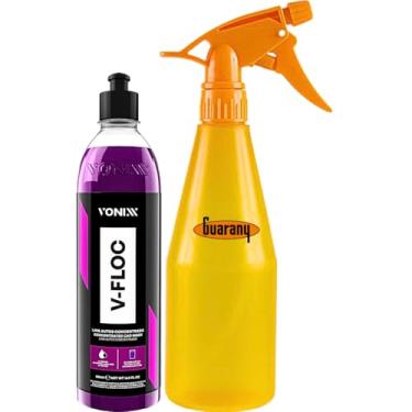 Imagem de Kit Borrifador Pulverizador Spray Frasco Ultrajet 500ml Guarany – Shampoo Neutro Automotivo V-floc 500Ml Vonixx