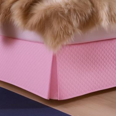 Imagem de Saia para Cama Box Queen Matelada Lindas em Poliéster Vários Tamanhos(Rosa-Queen)