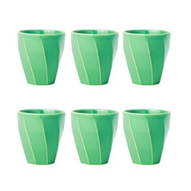 Imagem de Kit 6 Copos Cerâmicos Louça 260ml Design Moderno, Ideal para Café, Chá, Bebidas Quentes, Porta Objetos e Escovas - E-FCS Store (Tifani)