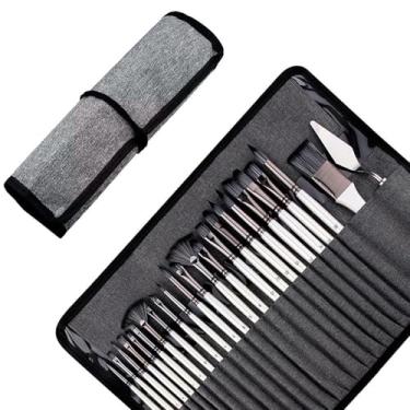 Imagem de Conjunto de pincéis de acrílico, 25 pincéis de cerdas de nylon para modelagem, arte, acrílico, aquarela, pintura a óleo e guache, pintura rupestre, arte de unhas faciais, detalhes em miniatura, branco