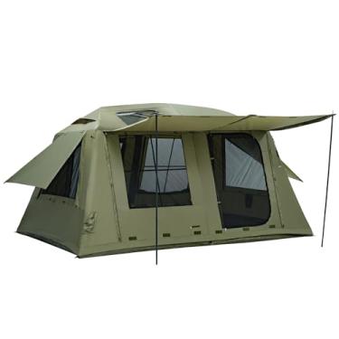 Imagem de MC TOMOUNT Tenda de acampamento grande para família para 6/8/10 pessoas, barraca inflável para acampamento com 2 portas, 4 janelas 2, claraboias, dupla camada à prova d'água, para acampamento ao ar