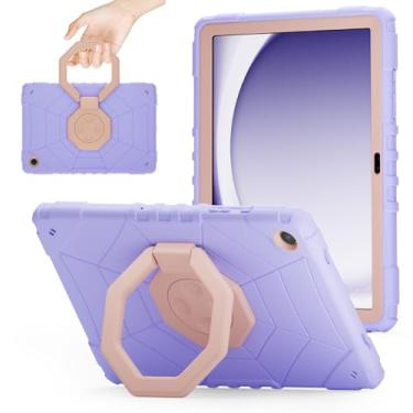 Imagem de Capa para Samsung Galaxy Tab A9 Plus de 11 polegadas 2023 com suporte giratório de 360°, alça de ombro, suporte para lápis, alça de mão, capa protetora para Galaxy Tab A9+ (SM-X210/X216/X218), roxo e