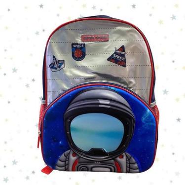 Imagem de Mochila escolar masculina infantil Astronauta - Nova Rio, Vermelho