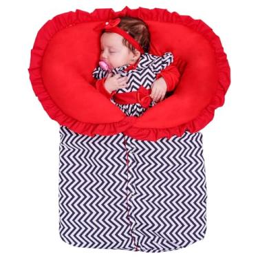 Imagem de Porta Bebê Saco de Dormir Quentinho Para Bebê Menina Elegance Vermelha