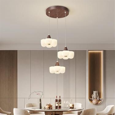 Imagem de OUFULA Nórdico Moderno Restaurante Pendente Lâmpada LED Moda Arte Bar Balcão Quarto Estudo Quarto Infantil Café Escada Decoração Luz (A A 3 luzes)