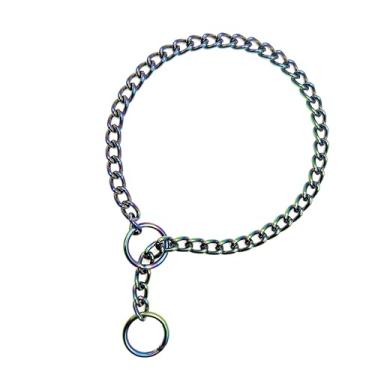 Imagem de Hicost Coleira de metal para cães de corrente pesada, ajustável à prova de intempéries, colar de liga de aço para cães pequenos, médios e grandes (GG, arco-íris)