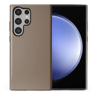 Imagem de ilikediy Capa para Samsung Galaxy S24 Ultra, Capa HL2 Clássica Marrom Híbrida 2 Camadas Rígida Silicone Design Padrão Capa Protetora