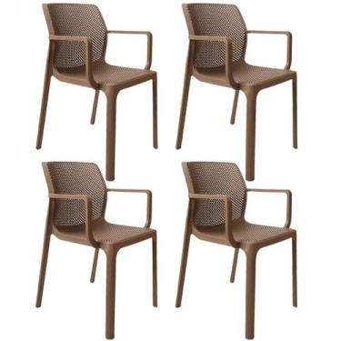 Imagem de Kit 4 Cadeiras Sardenha Polipropileno Mesa Jantar Cozinha Varanda Jard