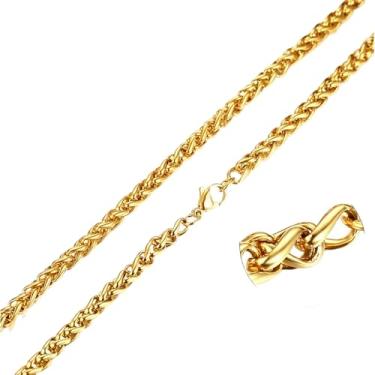 Imagem de Cordão Masculino Trançado 70cm 3mm Corrente Palmier Fina Banhada a Ouro 18k Estilo Exclusivo Le Essence