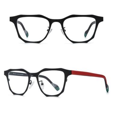 Imagem de VFDHN Armação de óculos de acetato de titânio para homens e mulheres (preto C3)